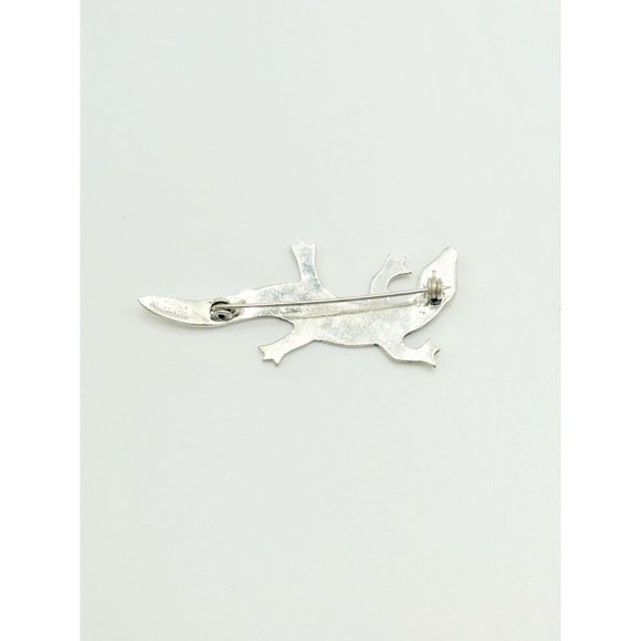 Vintage Alpaca Silver Mexico Lizard Gecko Pin Brooch with Abalone Shell Inlay - Picture 9 of 10